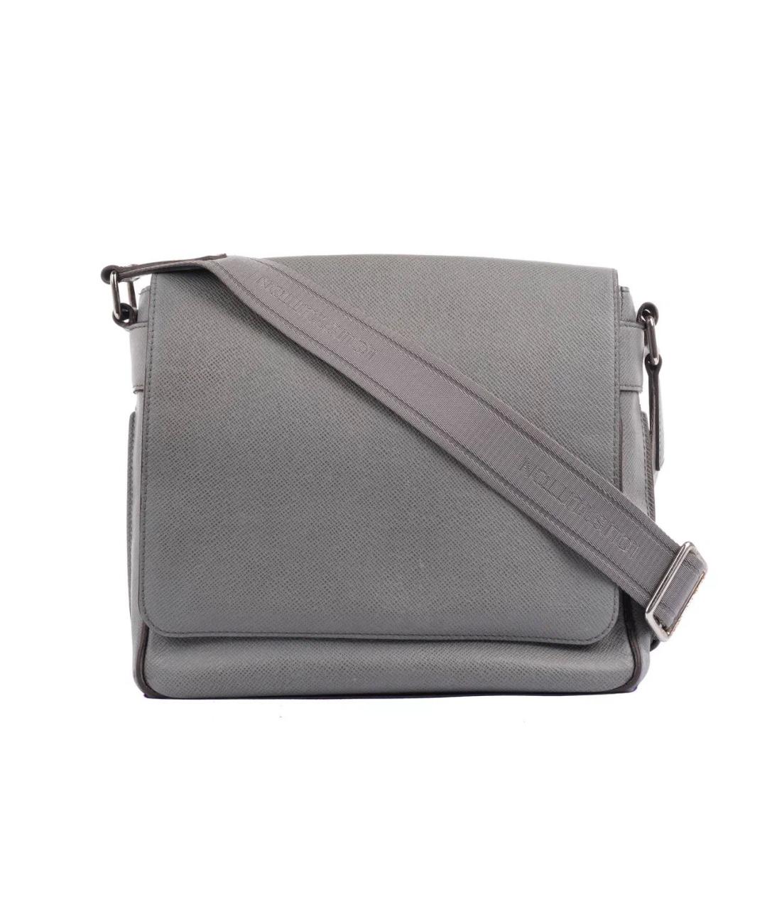 LOUIS VUITTON Серая кожаная сумка на плечо, фото 9