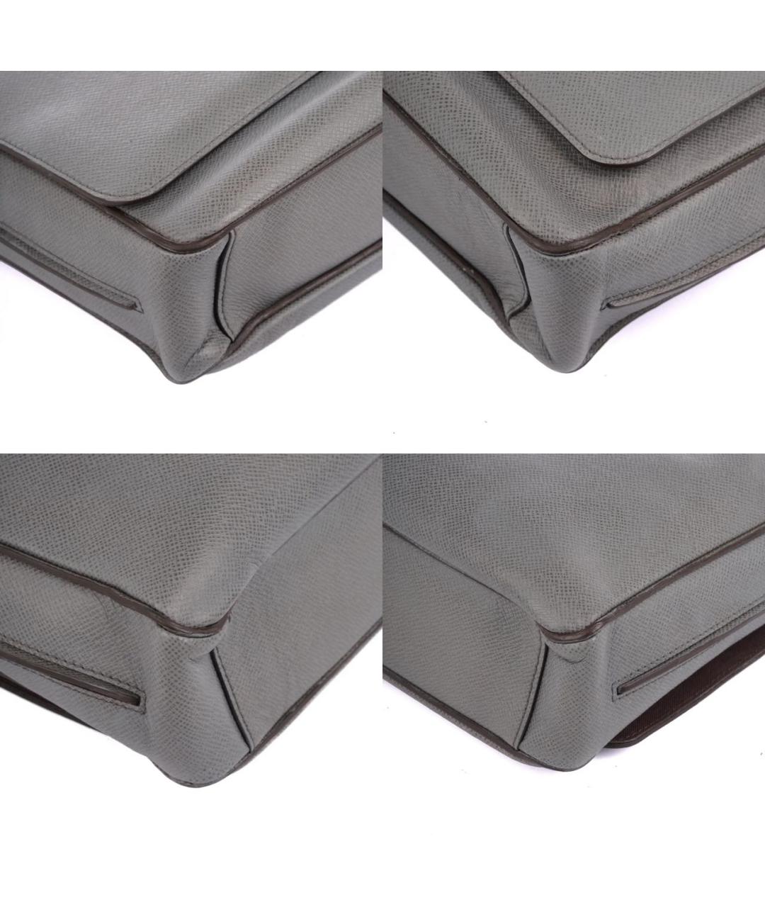 LOUIS VUITTON Серая кожаная сумка на плечо, фото 8