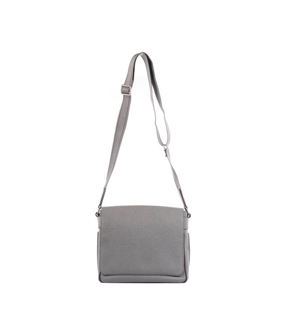 LOUIS VUITTON Серая кожаная сумка на плечо, фото 6