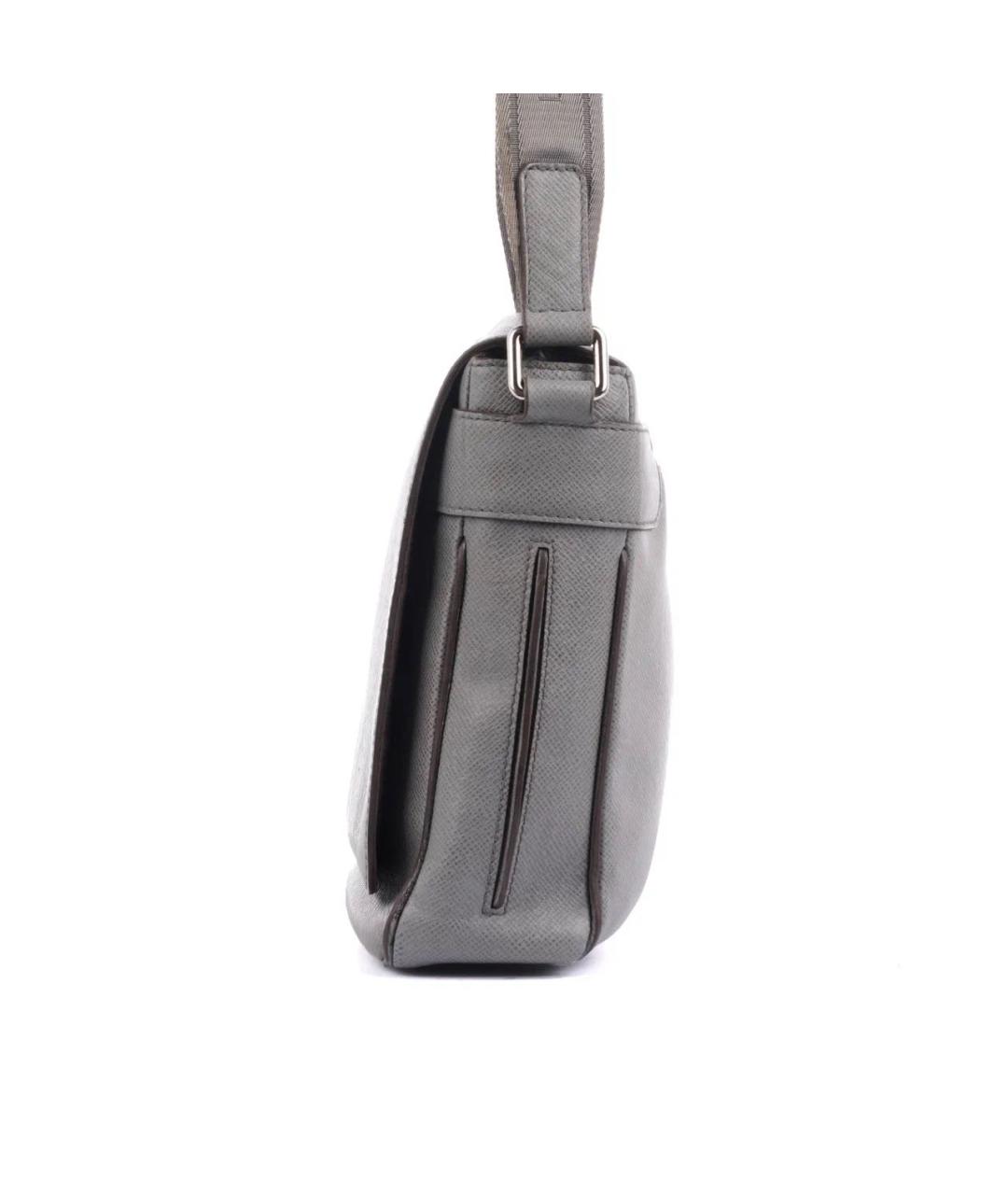 LOUIS VUITTON Серая кожаная сумка на плечо, фото 4