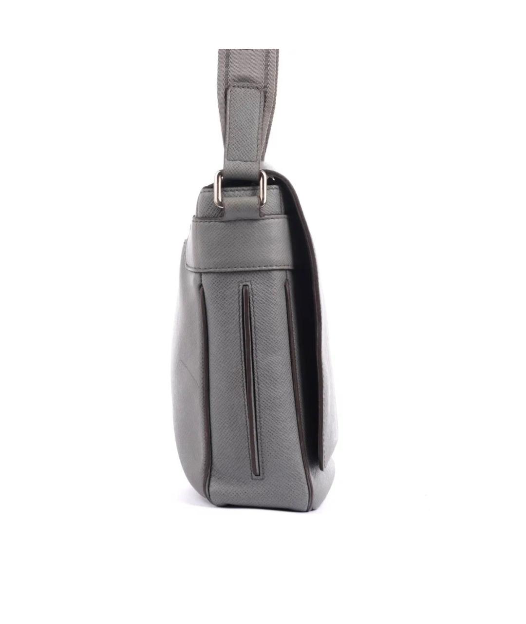 LOUIS VUITTON Серая кожаная сумка на плечо, фото 5
