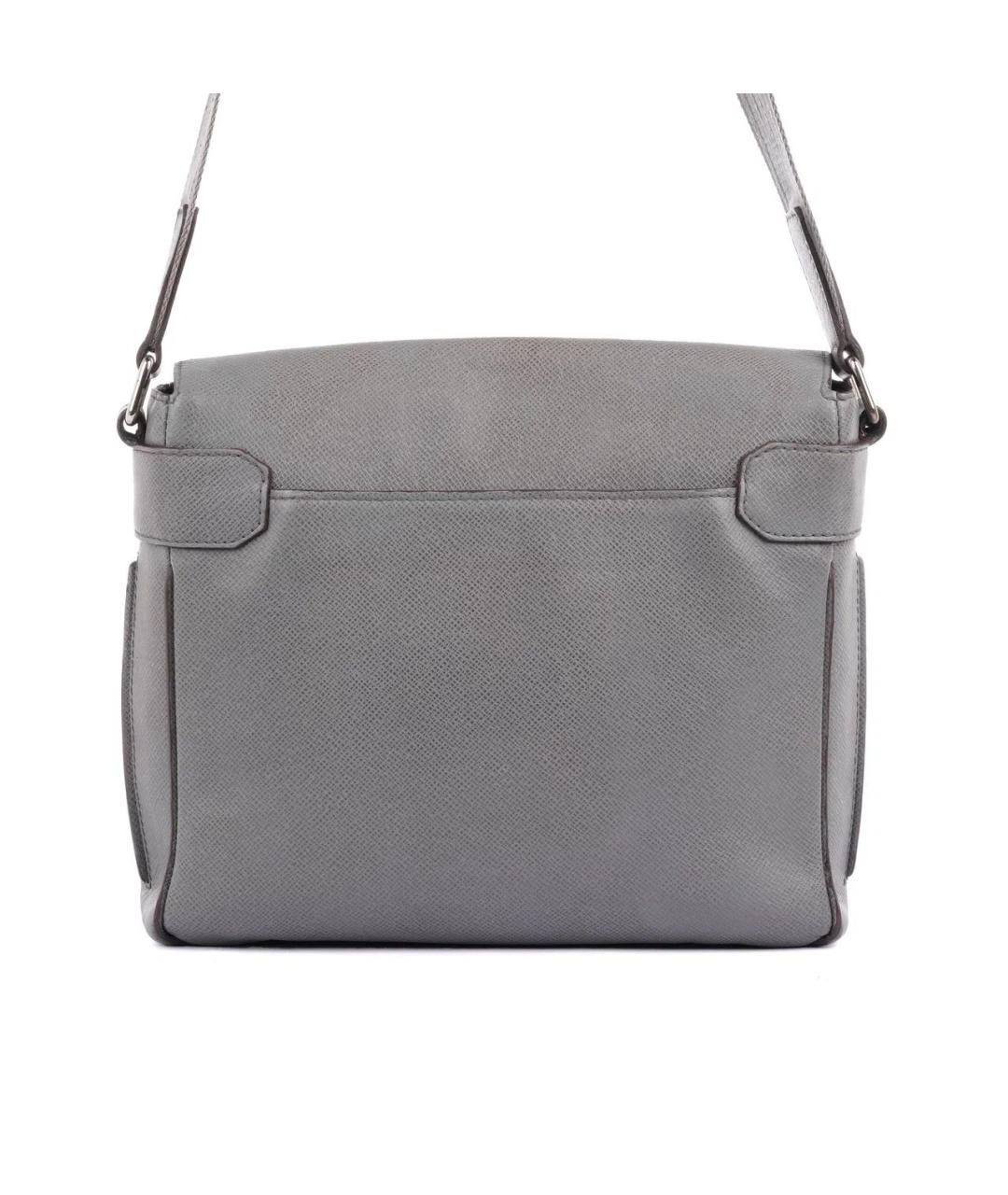 LOUIS VUITTON Серая кожаная сумка на плечо, фото 3