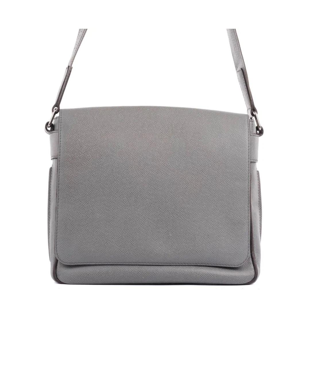 LOUIS VUITTON Серая кожаная сумка на плечо, фото 2