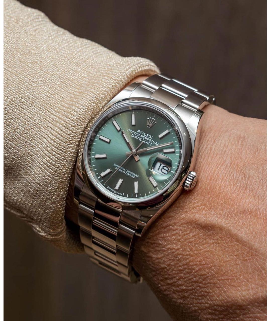 ROLEX Зеленые часы, фото 8