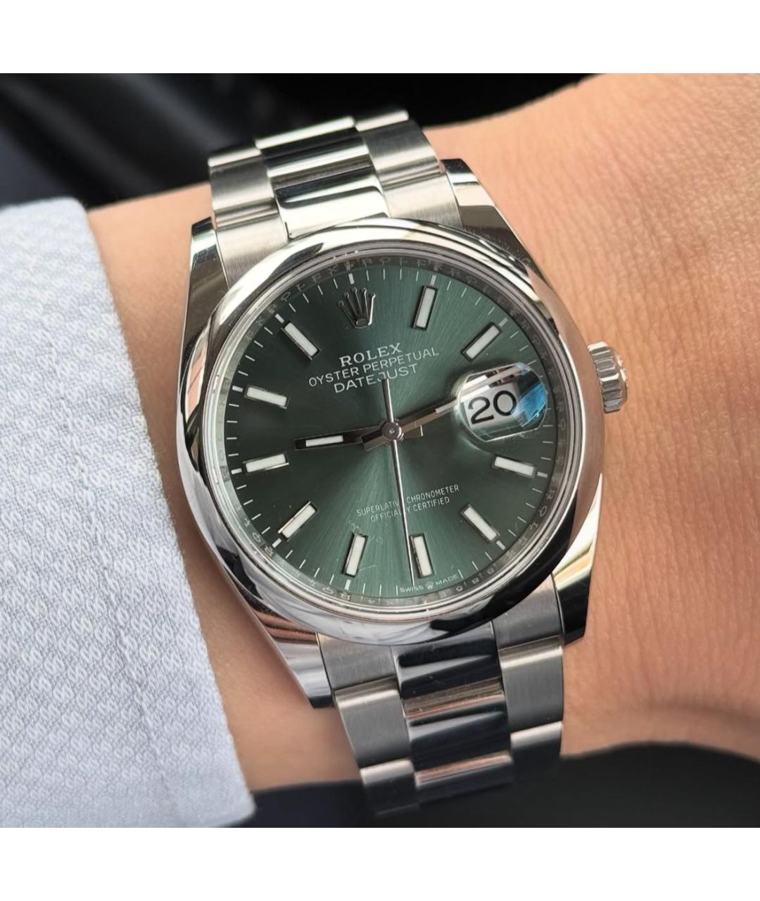 ROLEX Зеленые часы, фото 7