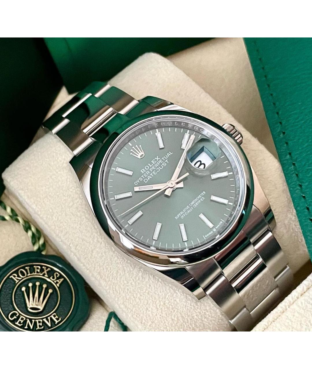 ROLEX Зеленые часы, фото 4