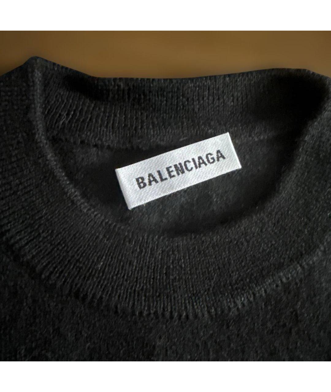 BALENCIAGA Черный хлопковый джемпер / свитер, фото 2