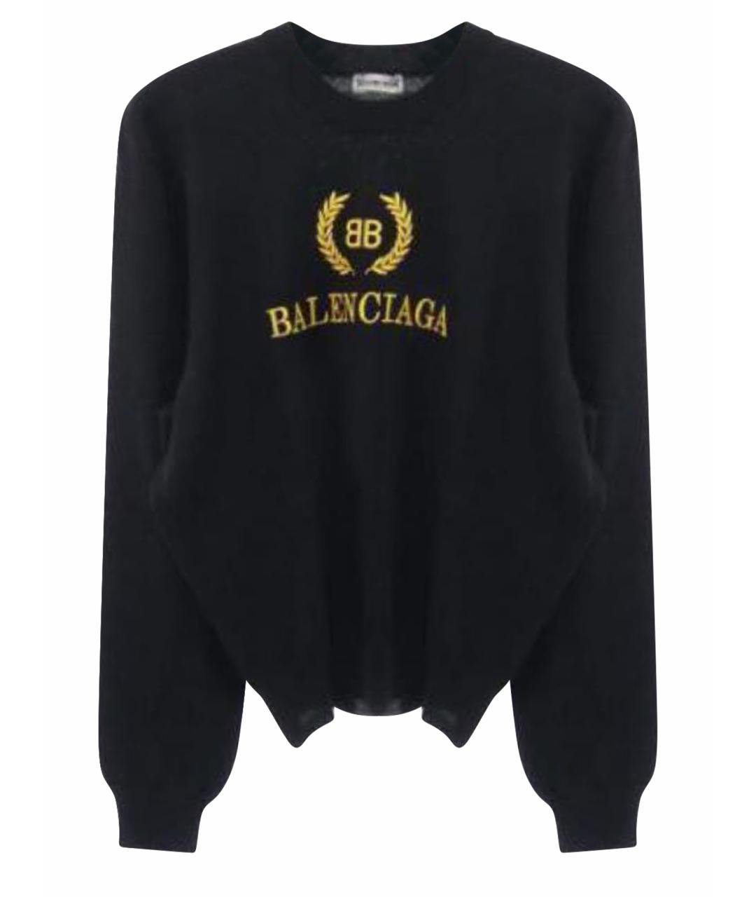 BALENCIAGA Черный хлопковый джемпер / свитер, фото 1