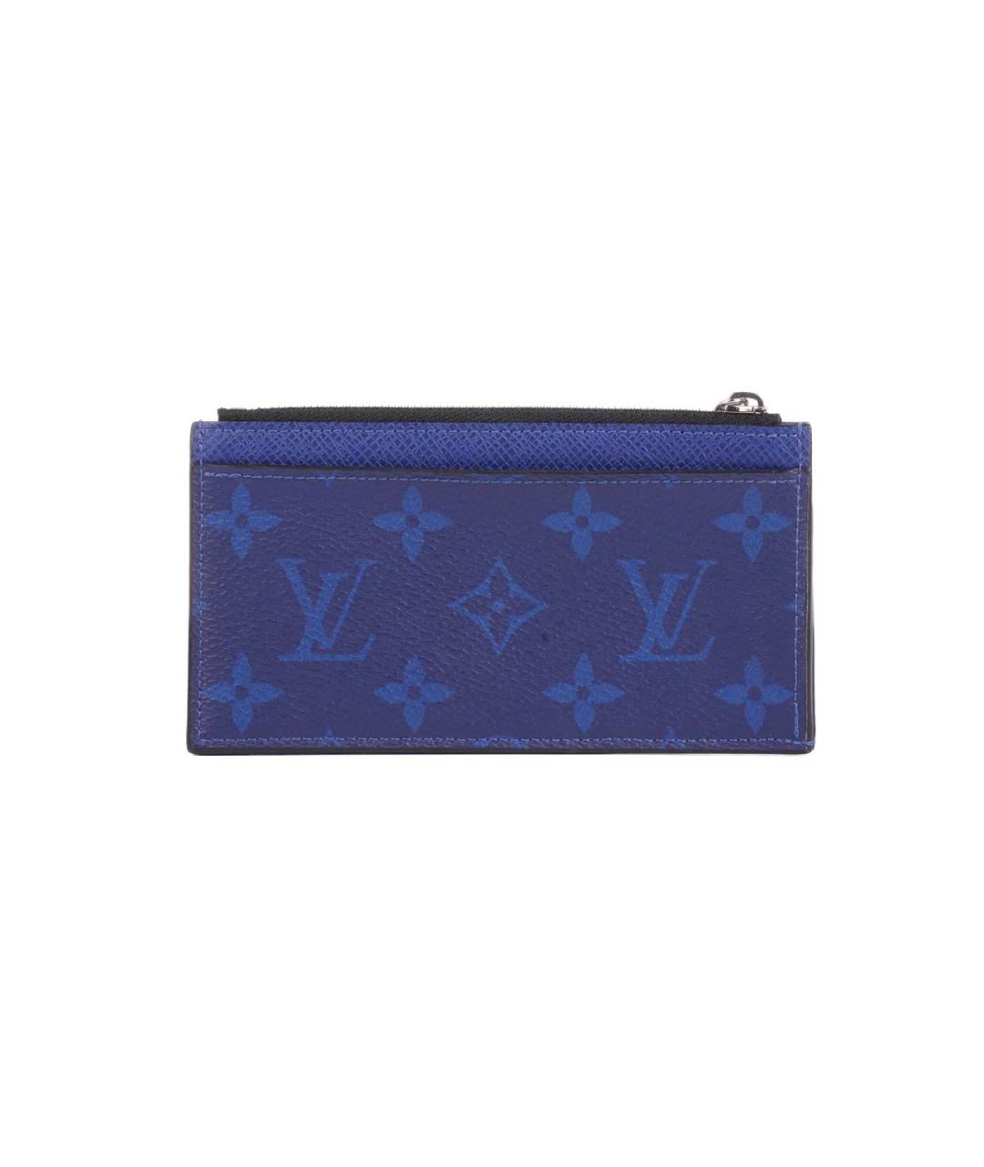 LOUIS VUITTON Синий кожаный кардхолдер, фото 3