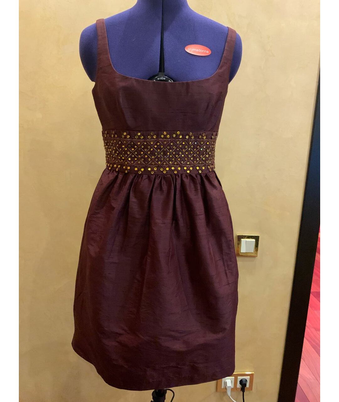 MILLY Бордовое коктейльное платье, фото 7