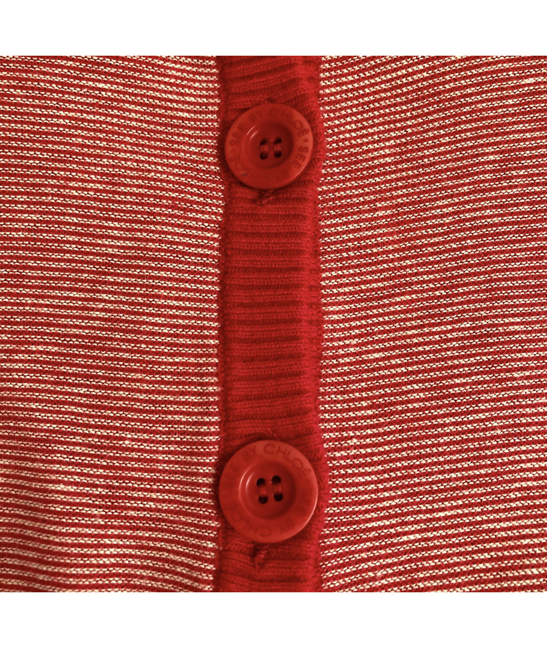 SEE BY CHLOE Красный хлопко-эластановый кардиган, фото 3