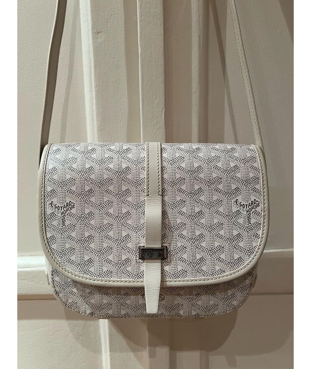 GOYARD Белая кожаная сумка на плечо, фото 3