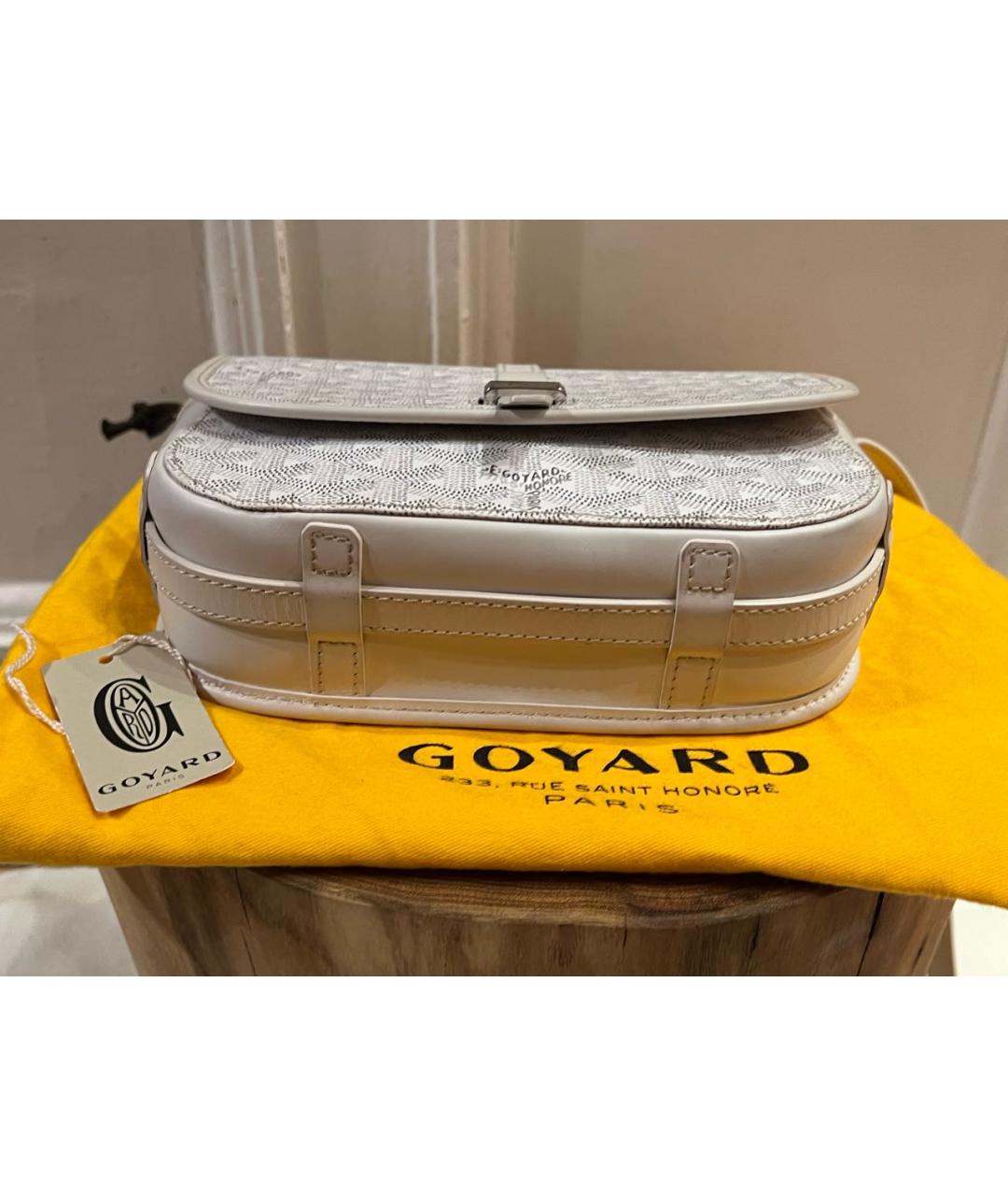 GOYARD Белая кожаная сумка на плечо, фото 4