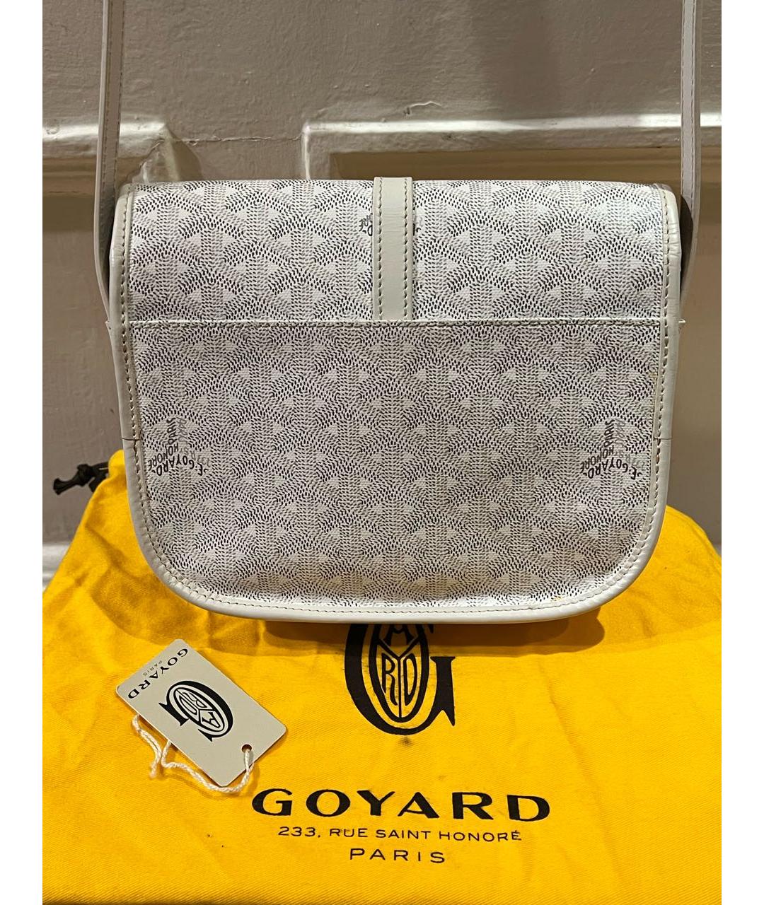 GOYARD Белая кожаная сумка на плечо, фото 2