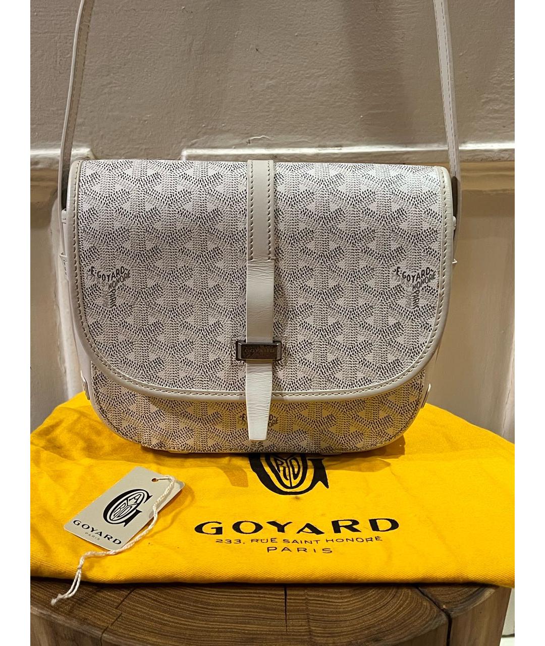GOYARD Белая кожаная сумка на плечо, фото 9