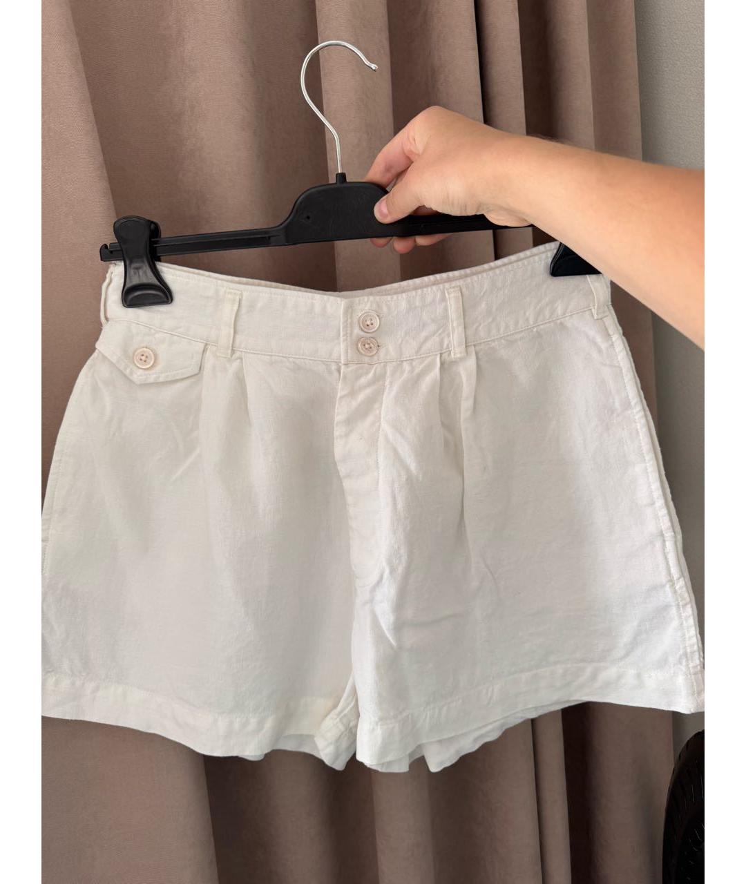 POLO RALPH LAUREN Белые льняные шорты, фото 7