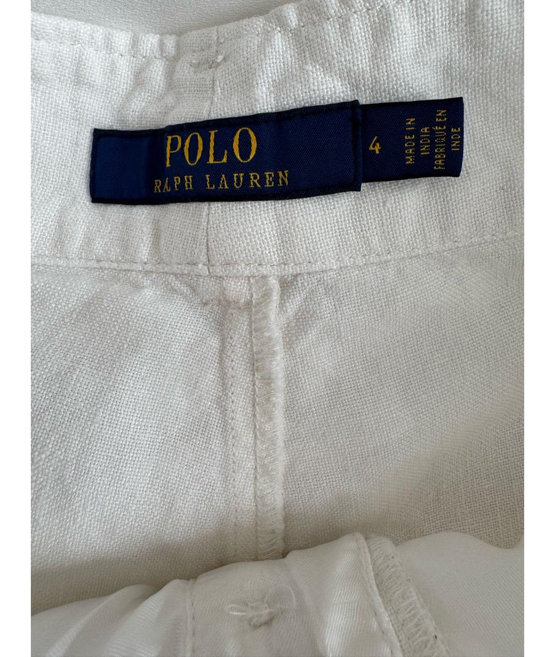 POLO RALPH LAUREN Белые льняные шорты, фото 3