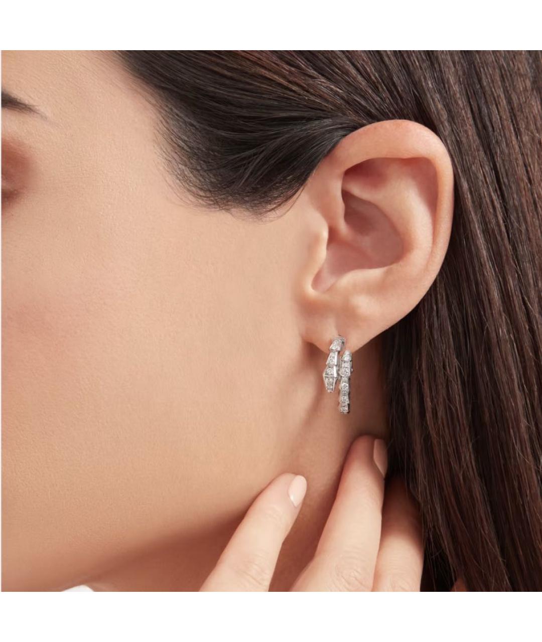 BVLGARI Белые серьги из белого золота, фото 5