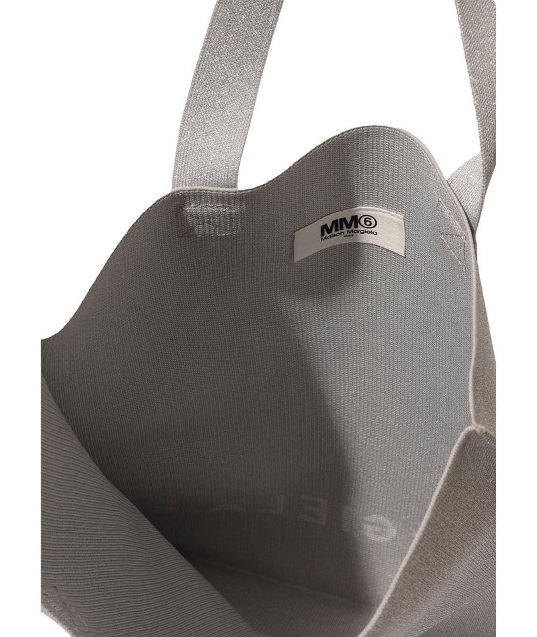 MM6 MAISON MARGIELA Серебряная сумка тоут, фото 4
