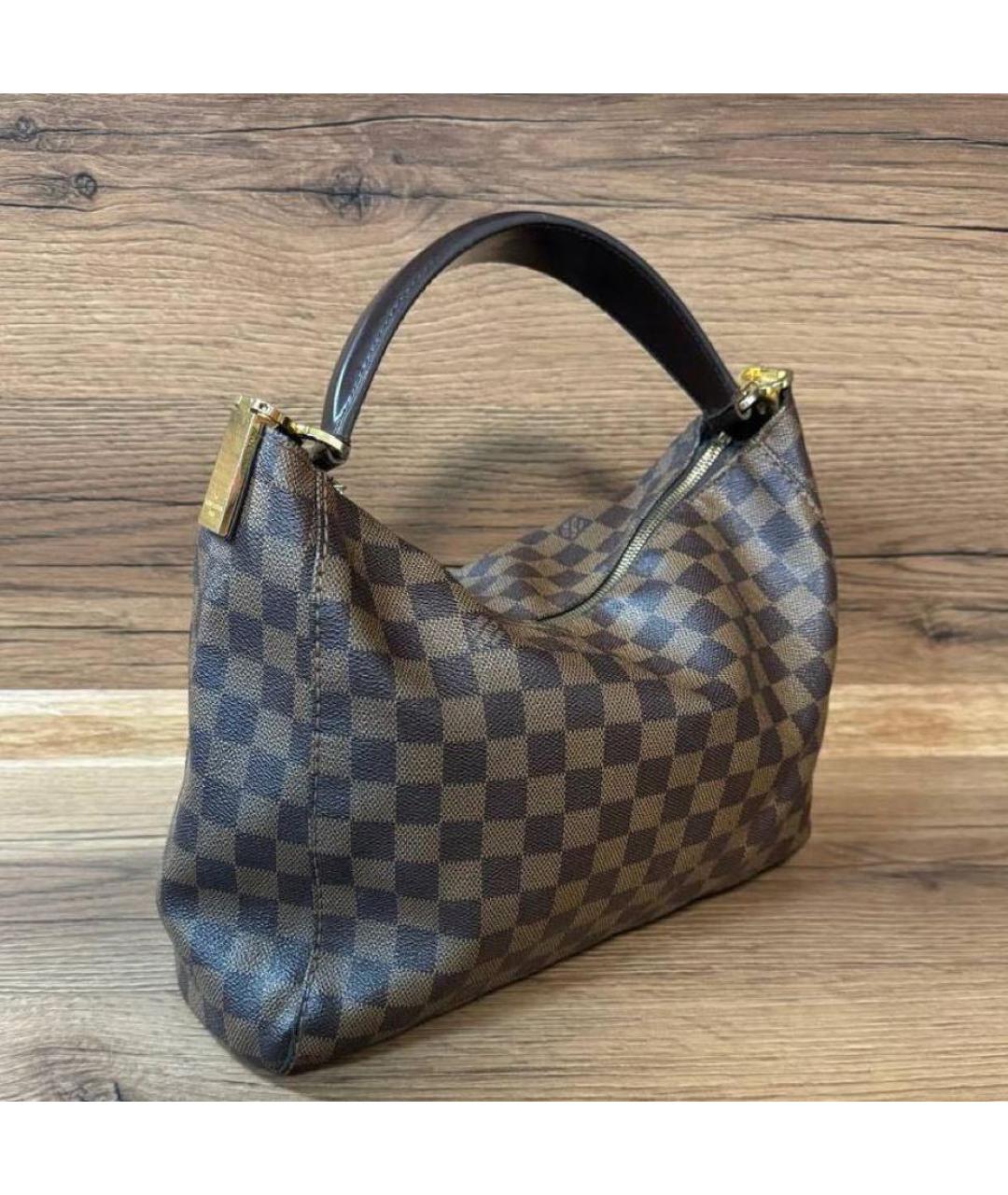 LOUIS VUITTON Коричневая сумка тоут из искусственной кожи, фото 2