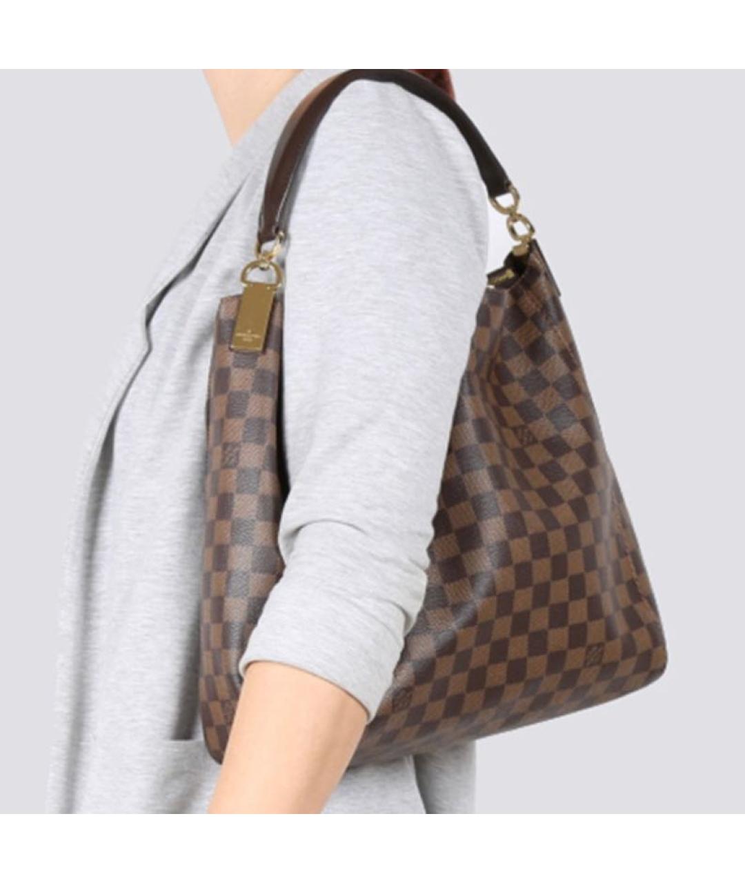 LOUIS VUITTON Коричневая сумка тоут из искусственной кожи, фото 7