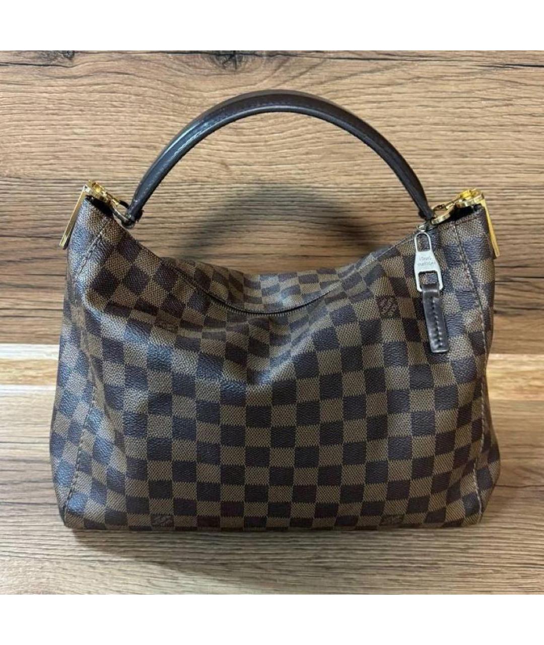 LOUIS VUITTON Коричневая сумка тоут из искусственной кожи, фото 3
