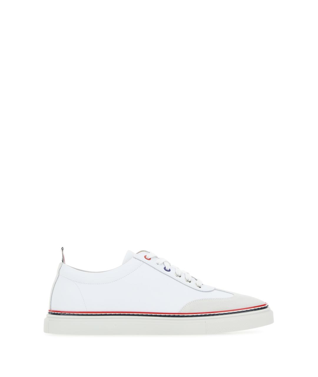 THOM BROWNE Белые кожаные низкие кроссовки / кеды, фото 1