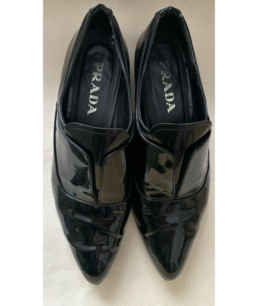 PRADA Черные брогги и оксфорды из лакированной кожи, фото 3