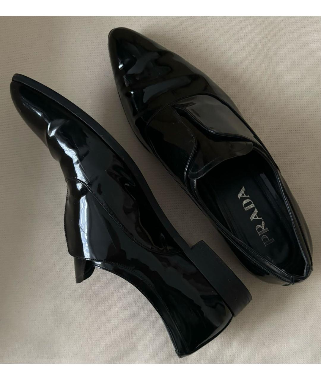 PRADA Черные брогги и оксфорды из лакированной кожи, фото 8