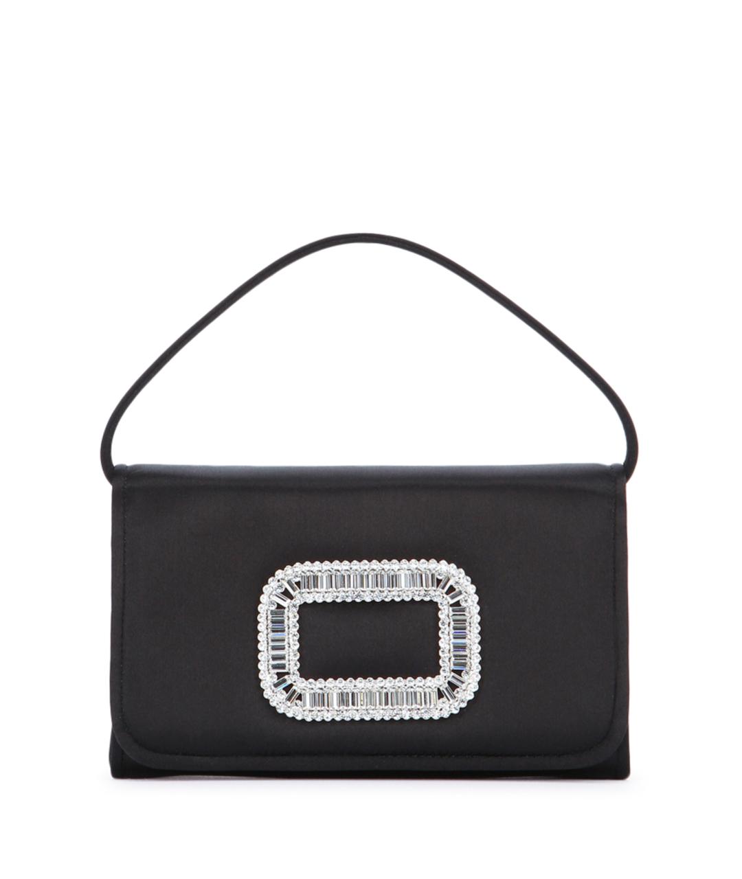 ROGER VIVIER Черная шелковая сумка с короткими ручками, фото 1