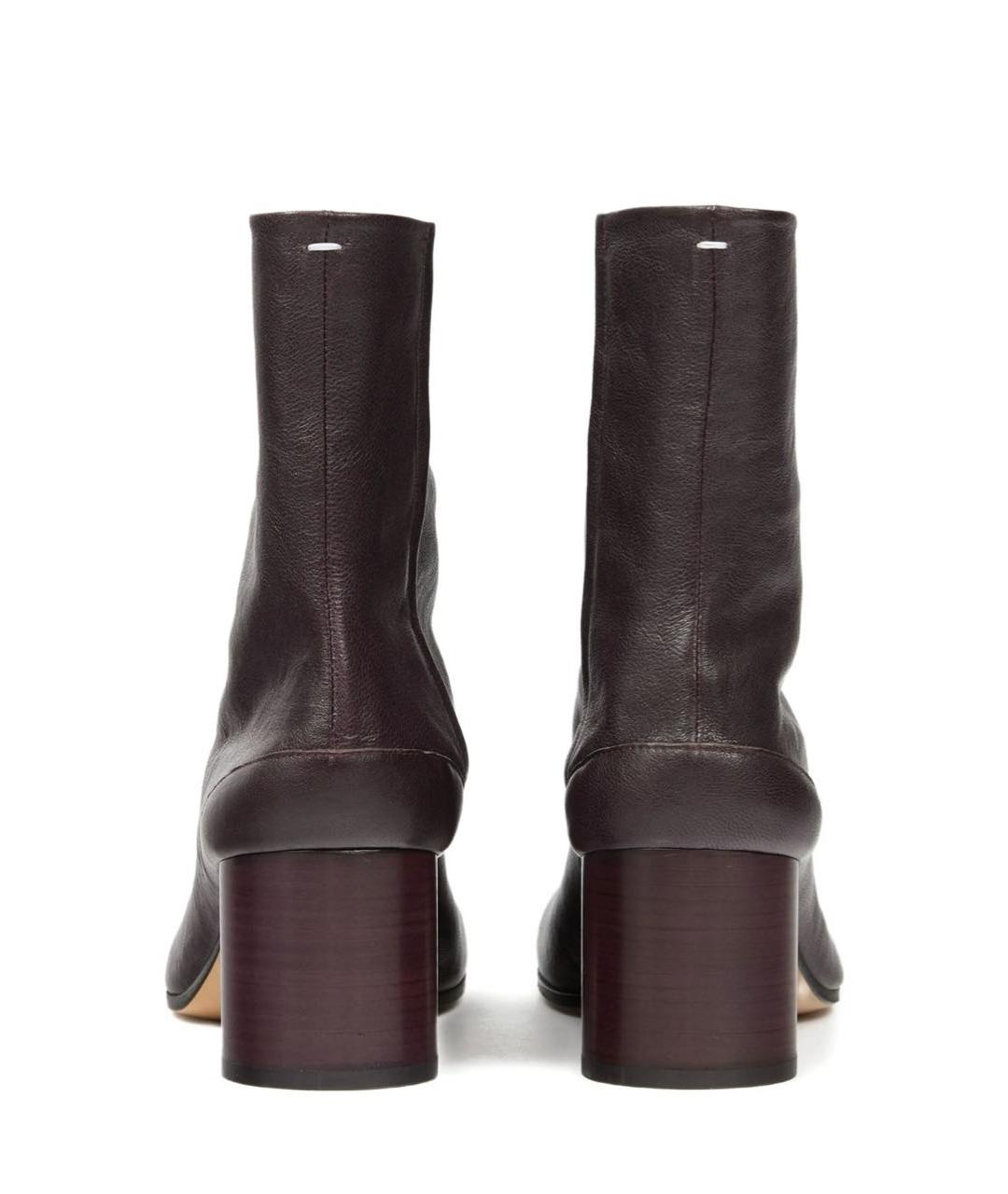 MAISON MARGIELA Бордовые кожаные ботильоны, фото 5