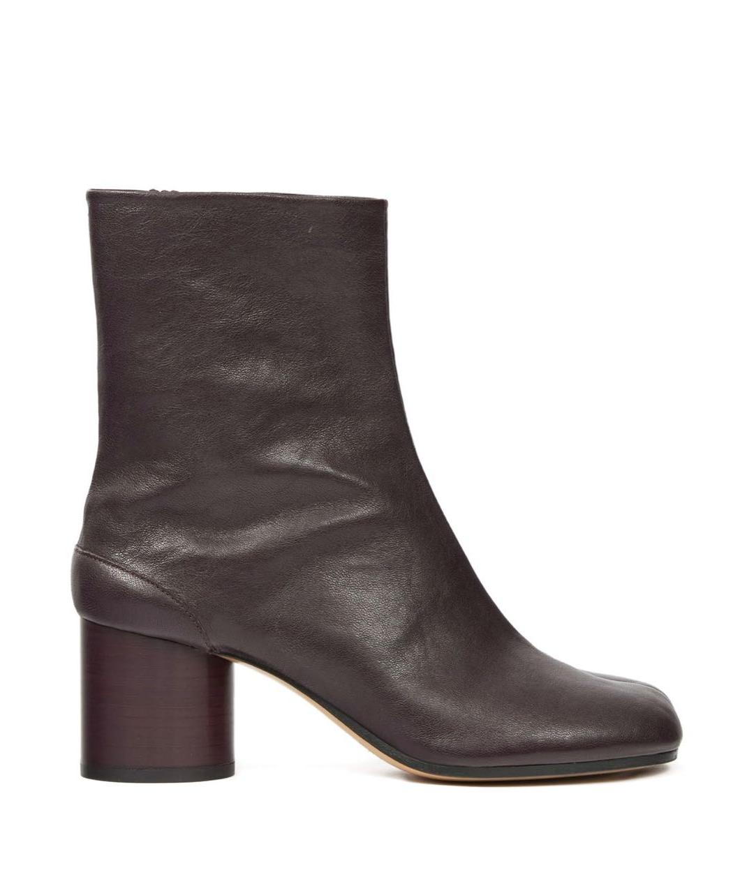MAISON MARGIELA Бордовые кожаные ботильоны, фото 6