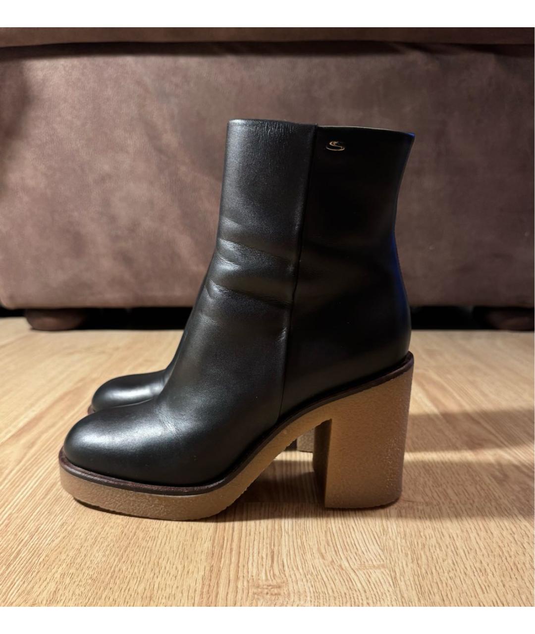 SANTONI Черные кожаные ботильоны, фото 3