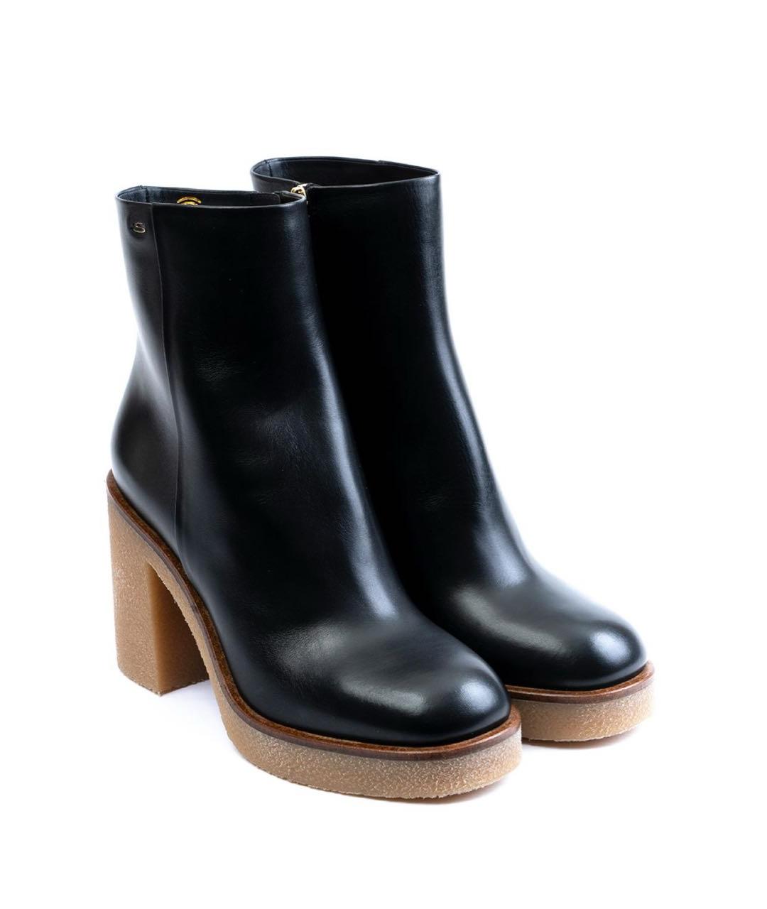 SANTONI Черные кожаные ботильоны, фото 6