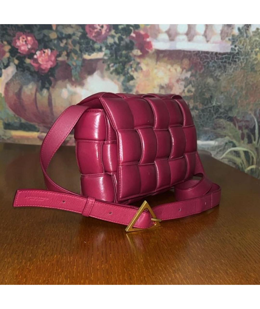 BOTTEGA VENETA Розовая кожаная сумка через плечо, фото 3