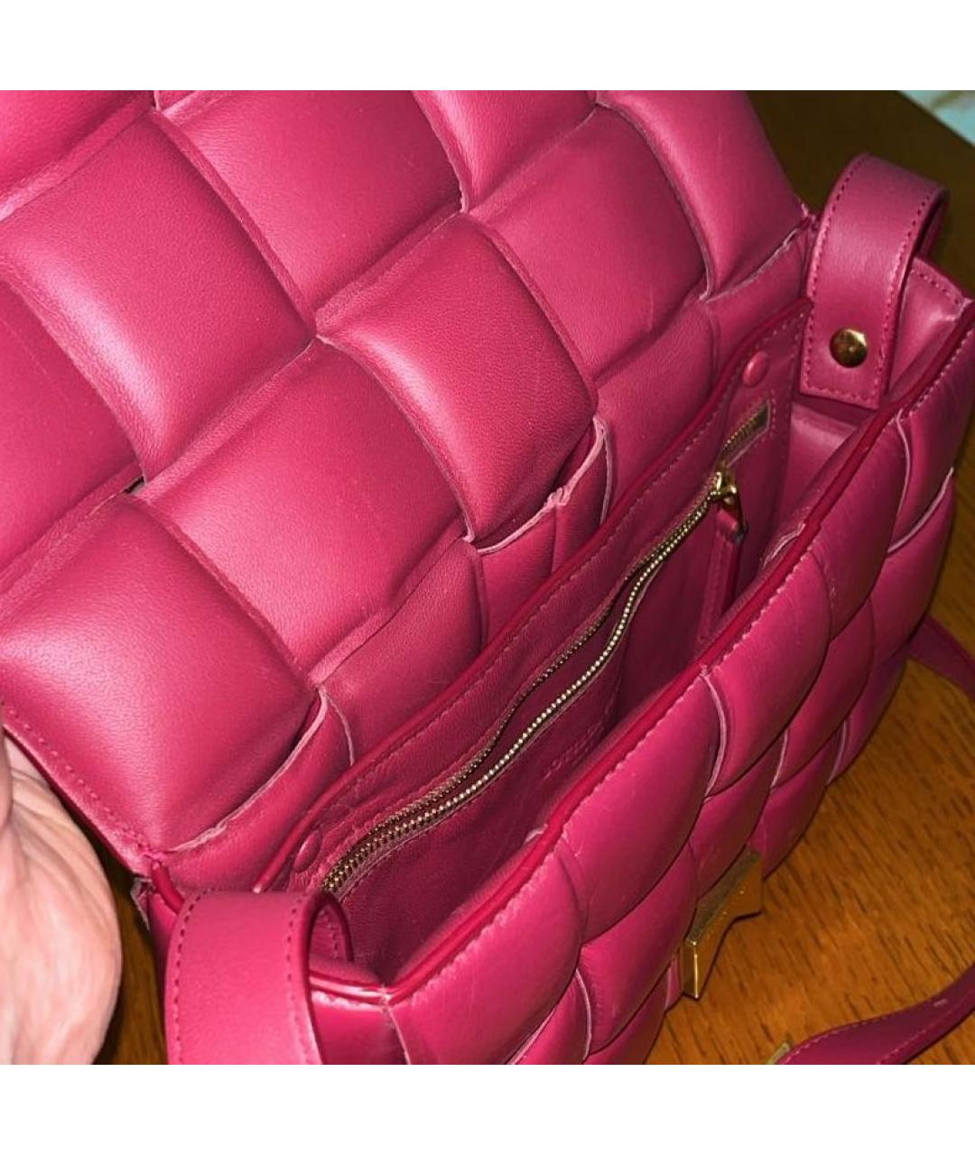 BOTTEGA VENETA Розовая кожаная сумка через плечо, фото 4