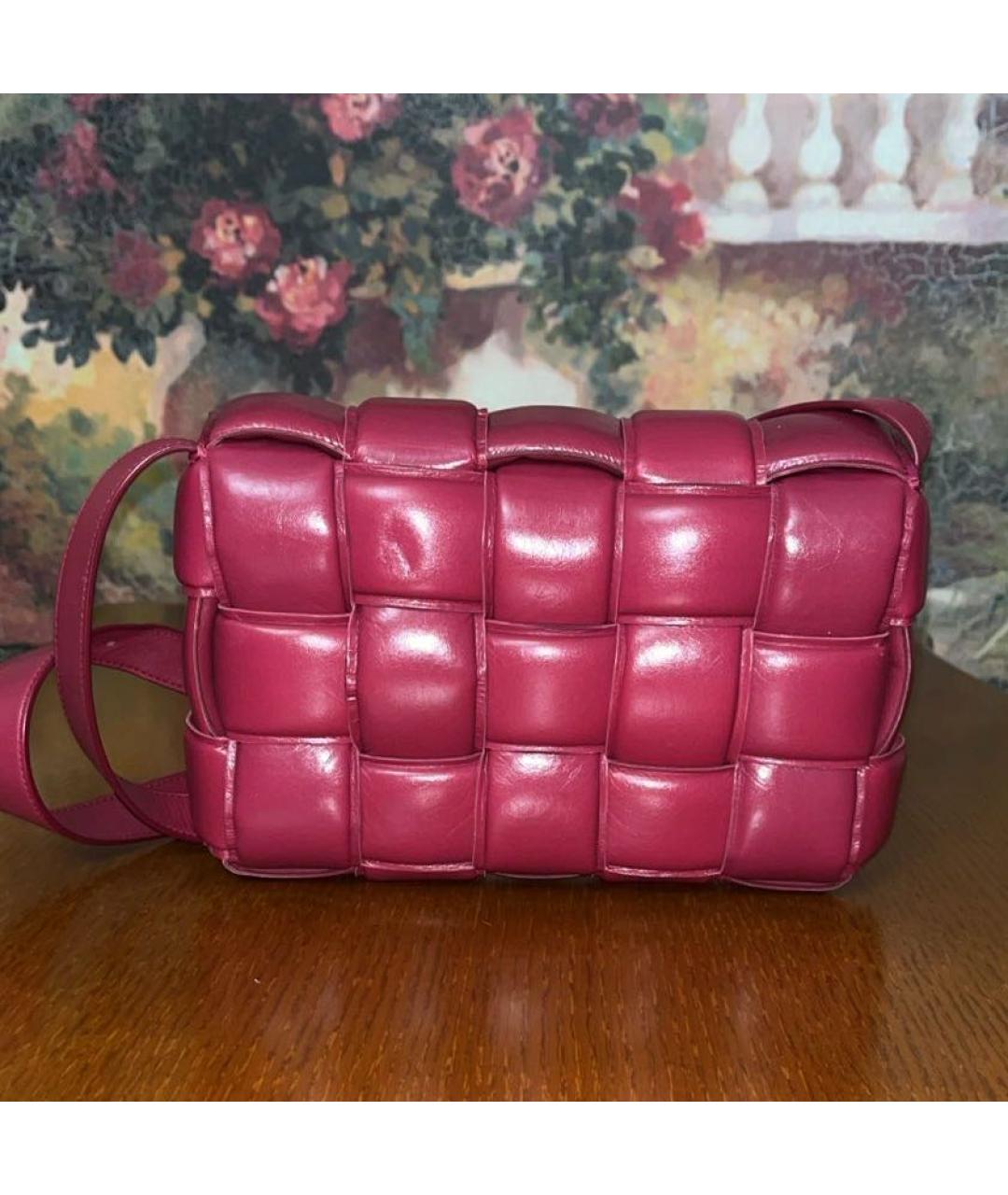 BOTTEGA VENETA Розовая кожаная сумка через плечо, фото 2