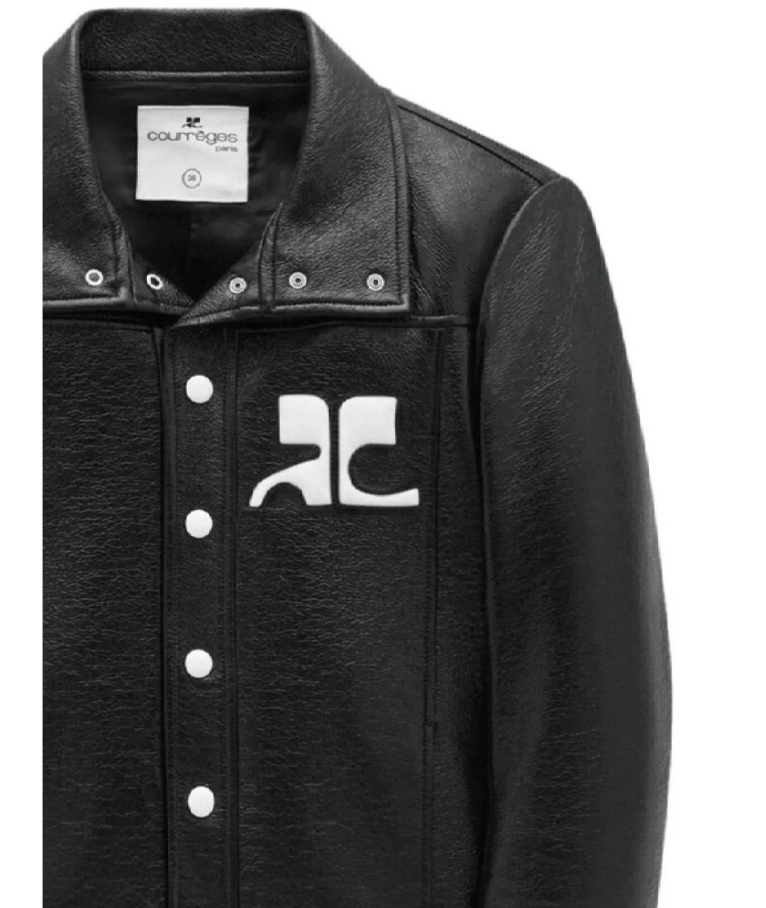 COURREGES Черная кожаная куртка, фото 2
