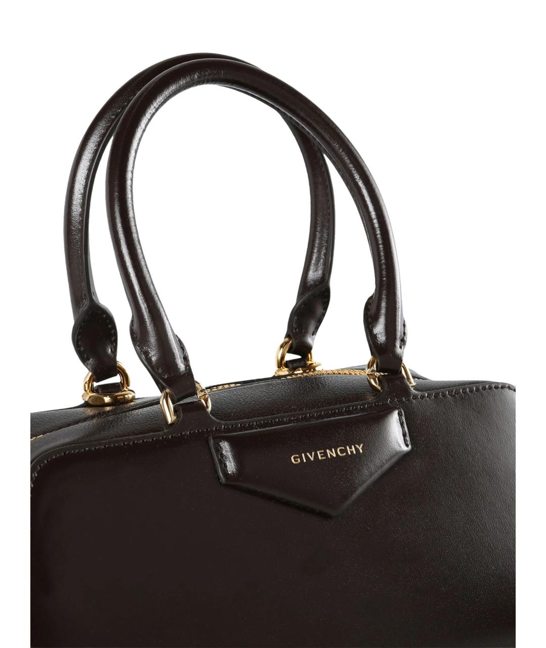 GIVENCHY Коричневая кожаная сумка с короткими ручками, фото 2