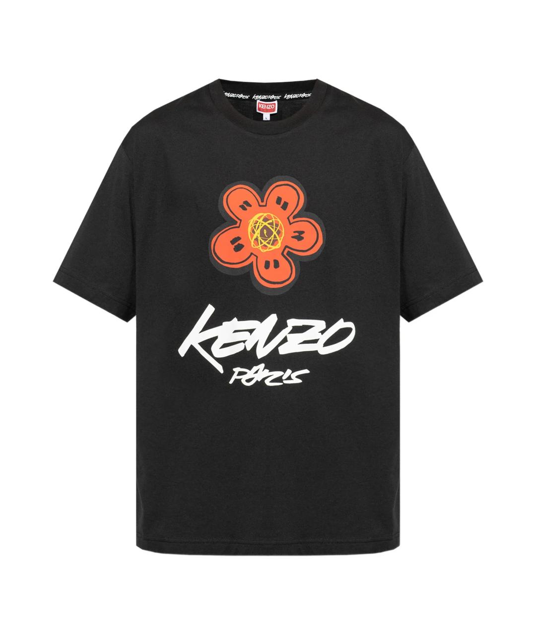 KENZO Черная хлопковая футболка, фото 1