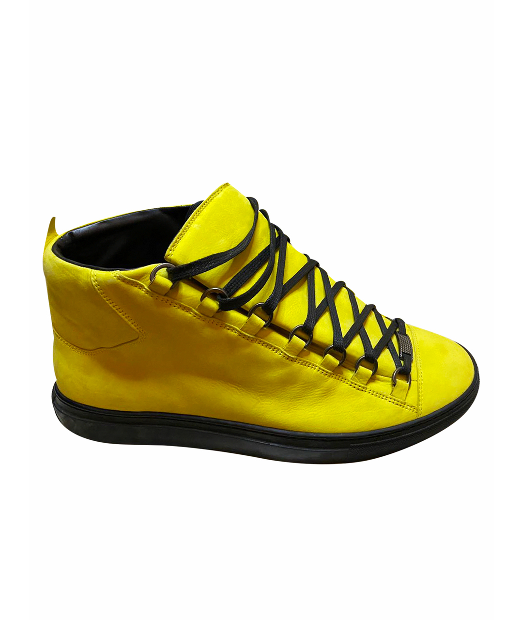 BALENCIAGA Желтые замшевые высокие кроссовки / кеды, фото 1