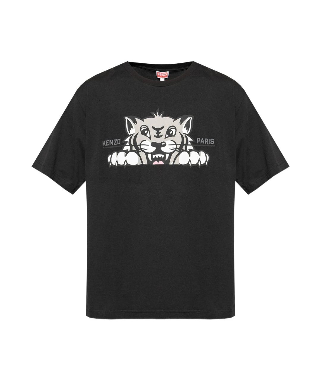 KENZO Черная хлопковая футболка, фото 1