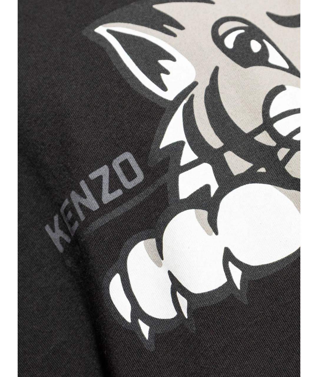 KENZO Черная хлопковая футболка, фото 2