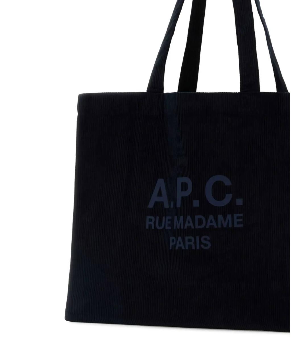 A.P.C. Темно-синяя сумка тоут, фото 4