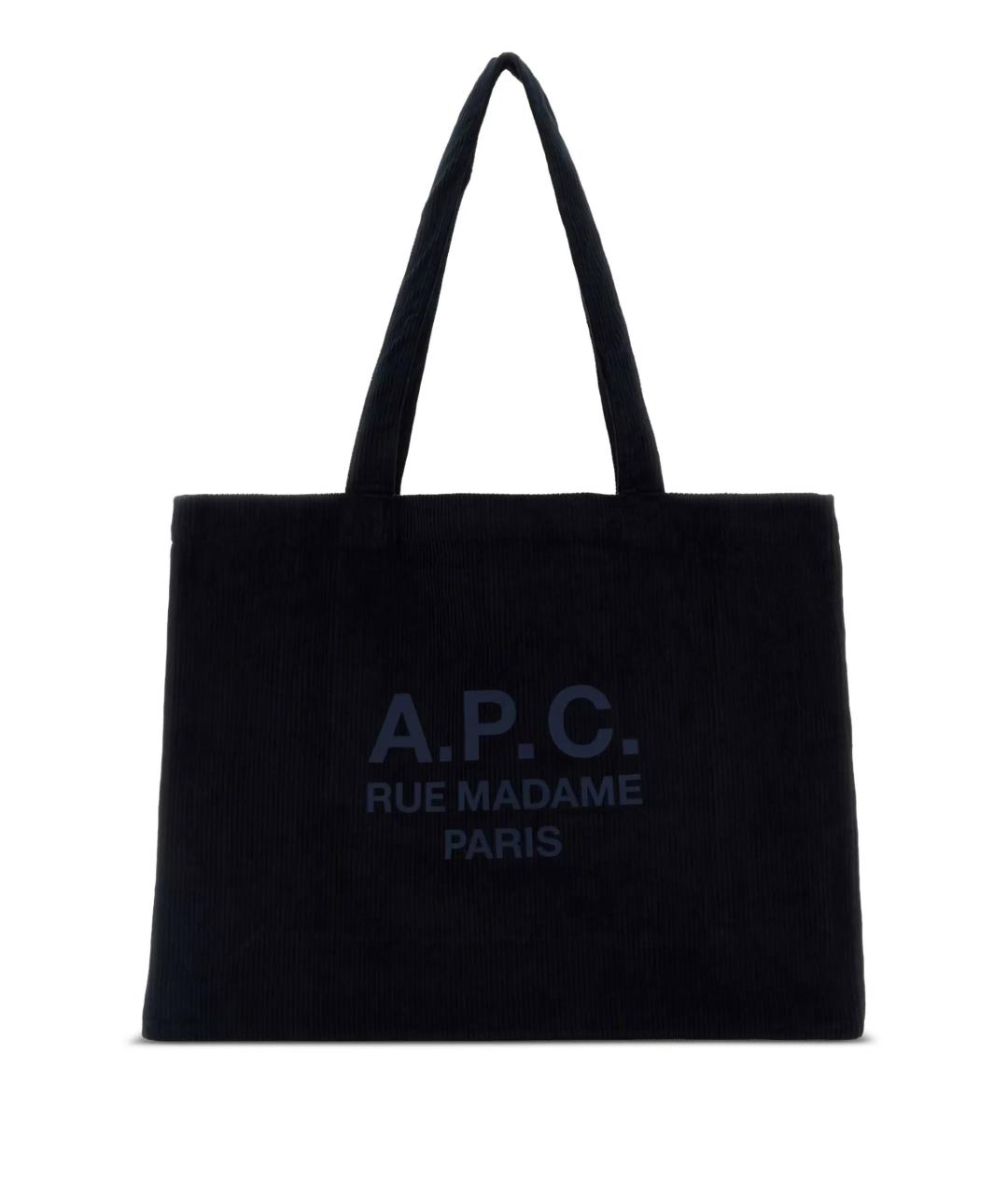 A.P.C. Темно-синяя сумка тоут, фото 1
