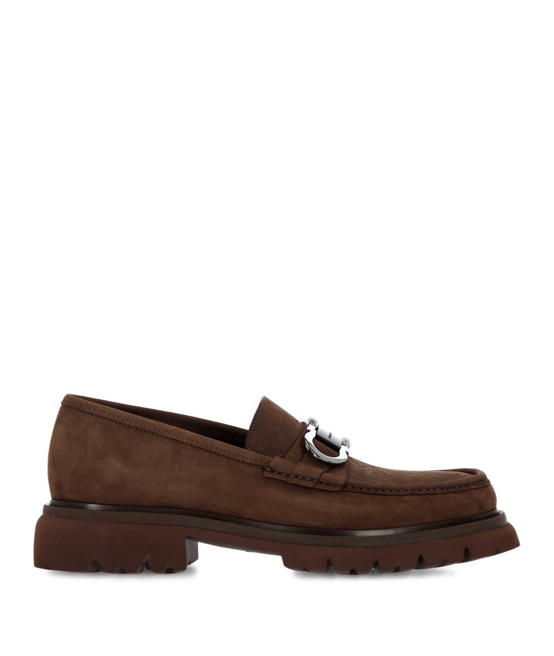 FERRAGAMO Коричневые кожаные лоферы, фото 1
