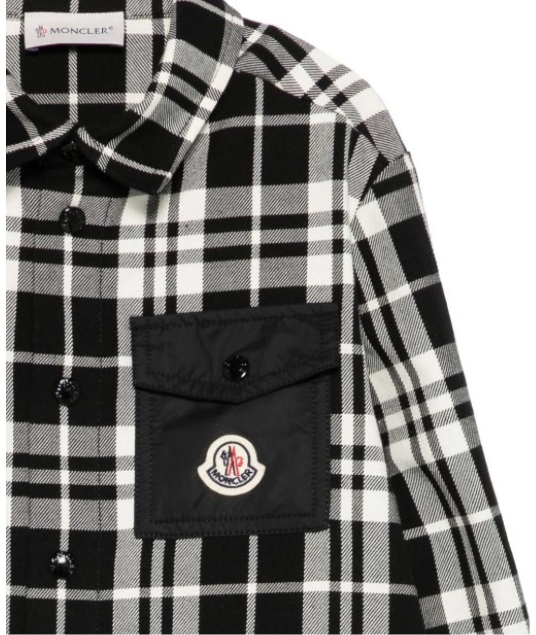 MONCLER KIDS Черная хлопковая детская рубашка, фото 2