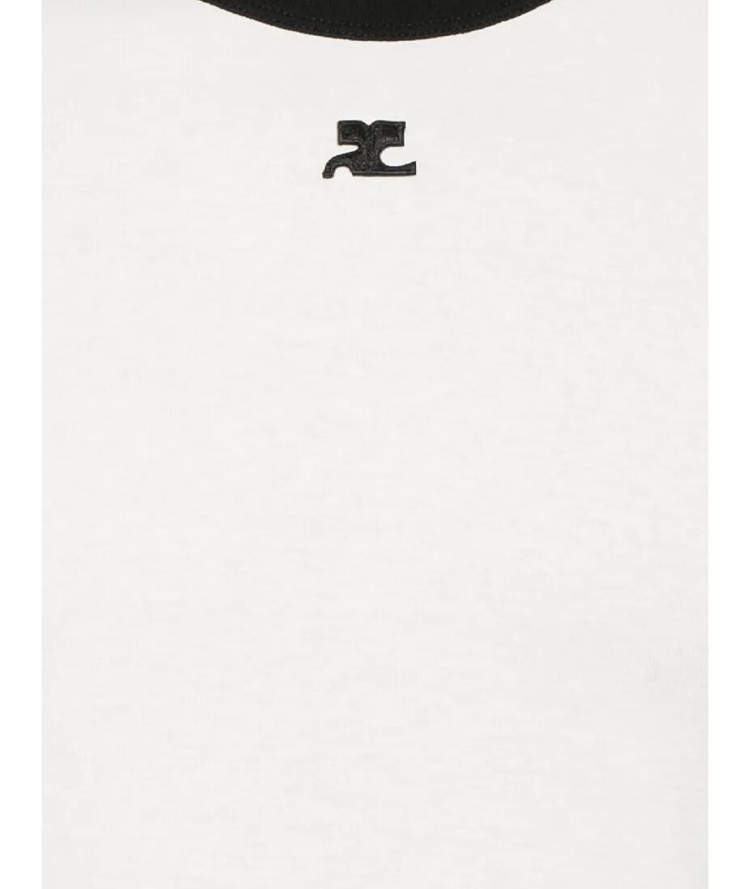 COURREGES Белая хлопковая футболка, фото 2