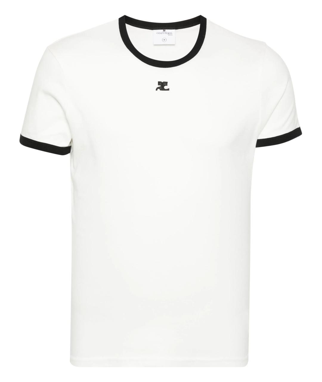 COURREGES Белая хлопковая футболка, фото 1