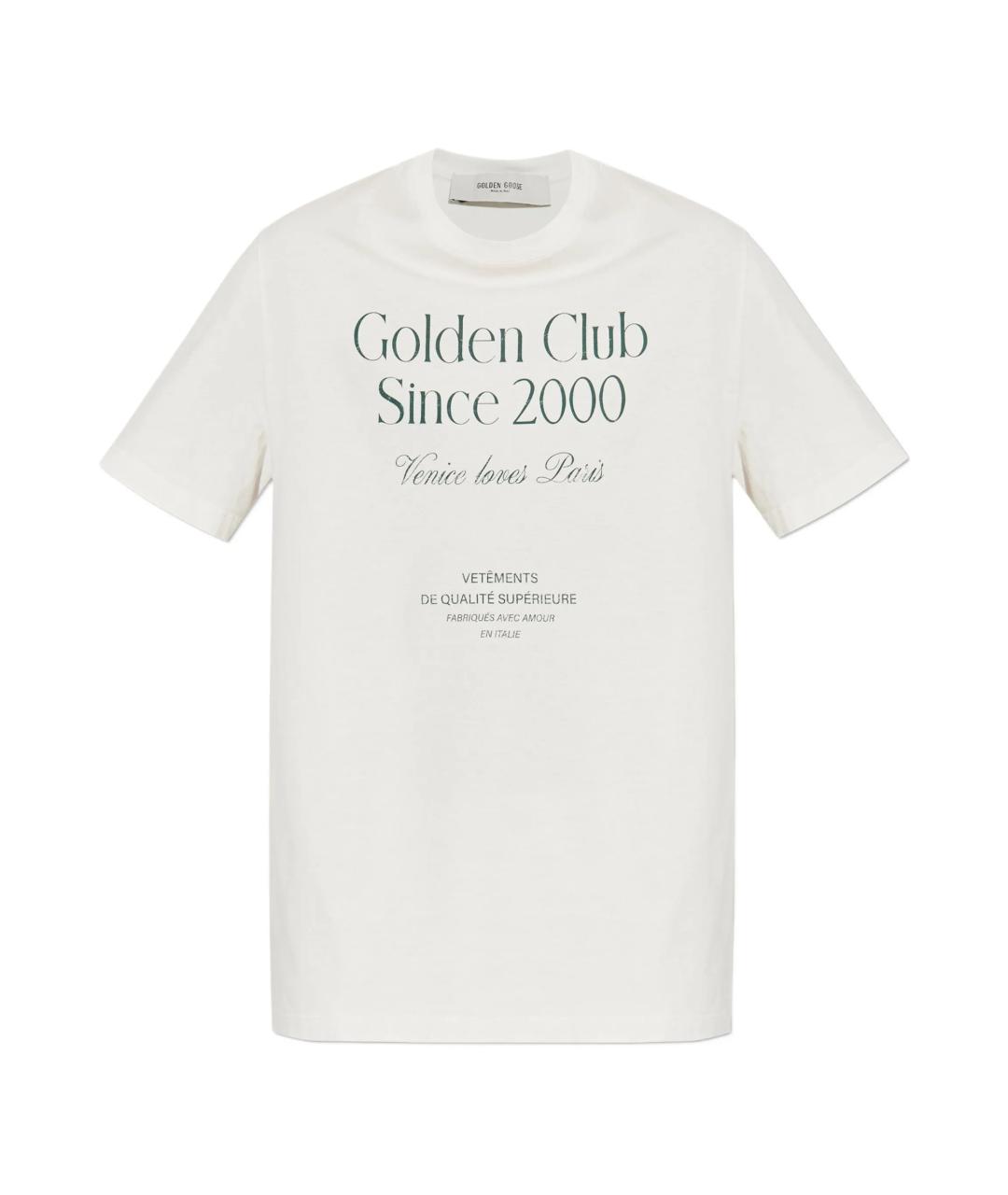 GOLDEN GOOSE DELUXE BRAND Белая хлопковая футболка, фото 1